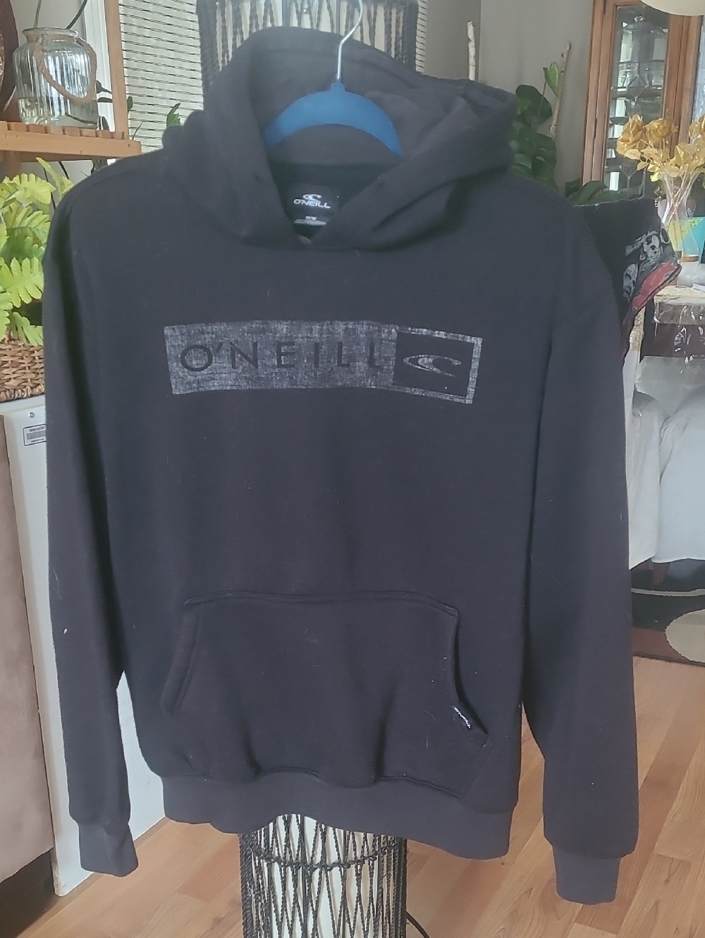 O'Neill Black Pullover Hoodie with Subtle Front Logo